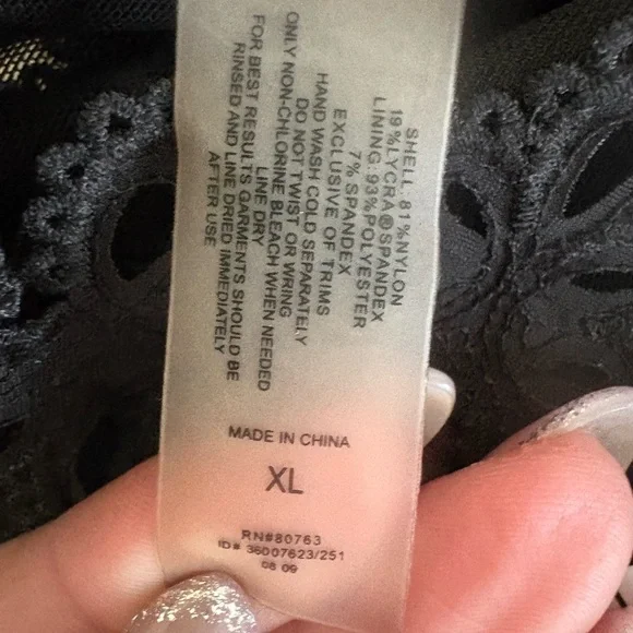 Zimmermann Alchemy Bonded Flutter One Piece Swimsuit lace mesh Size XL BLACK - Picture 8 of 10